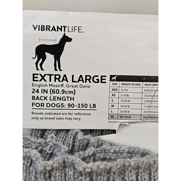 Vibrant Life Buffalo Plaid Pet Sweater Size XL For Pets 90 To 150 Lbs 24 in Back - Picture 5 of 7